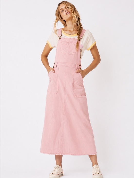 Spell Dresses & Skirts - Spell & The Gypsy Collective Candy Denim Pinafore Pink Overall Midi Dress M